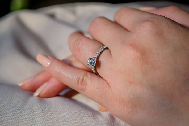wedding rings together in hands