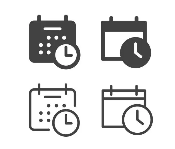 Vector illustration of Calendar and Time - Illustration Icons