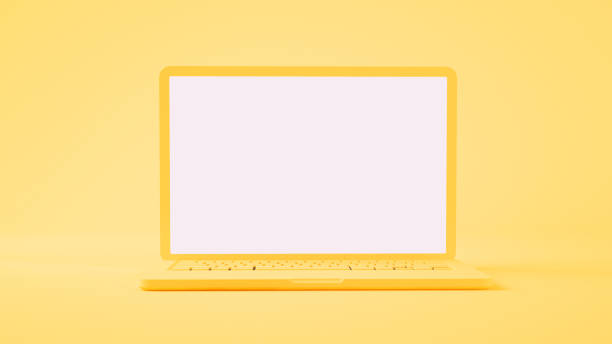 istock Minimal yellow laptop 1265438812