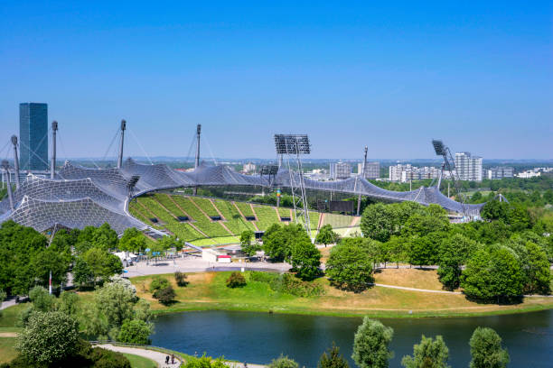 View of the Olympia Stadion in Munich, Bavaria, Germany, Europe, 2. May 2007