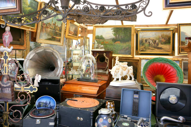 Antiques at the Auer Dult fair in Munich Bavaria Germany, Europe, 01. May 2007