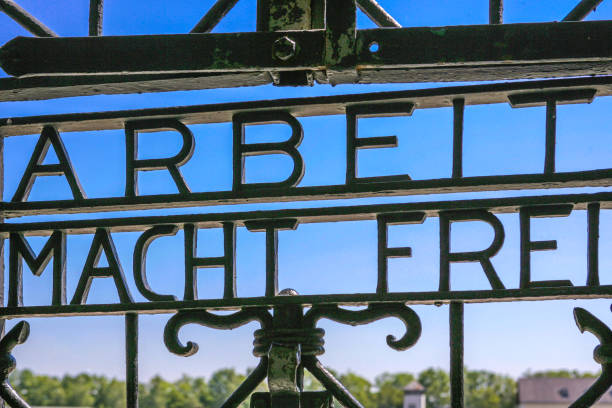 Entrance to Dachau concentration camp. The first of the Nazi concentration camps opened in Germany, Dachau, Bavaria, Germany, Europe, 01. August 2007