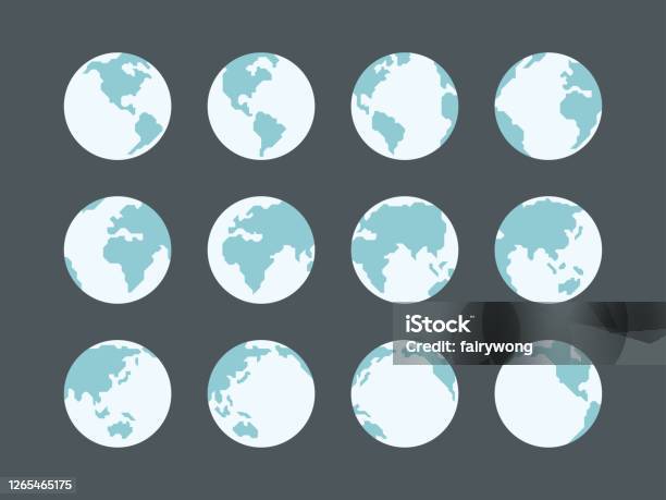 Raccolta Di Icone Globes - Immagini vettoriali stock e altre immagini di Pianeta - Pianeta, Pianeta Terra, Icona