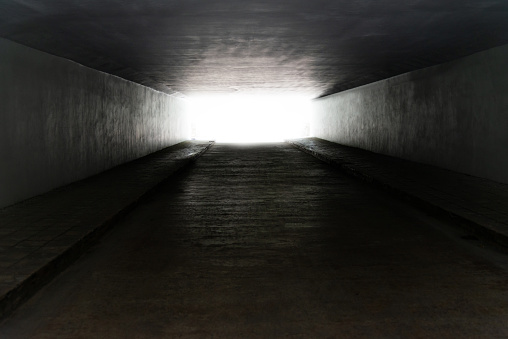 Light through the empty tunnel