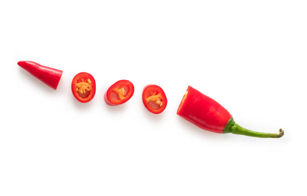 Red chilli pepper isolated. stock photo