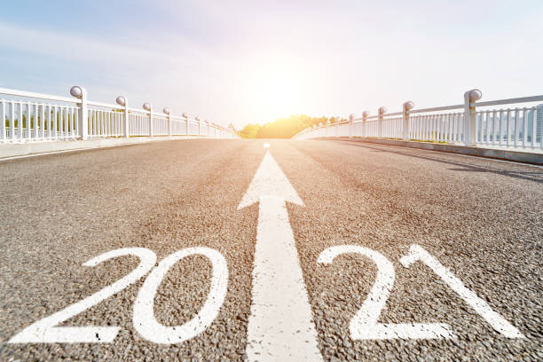 istock Number 2021 on asphalt pedestrian bridge 1265469626