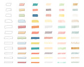 istock Set of illustrations of various colors and patterns of washi tape 1265472374