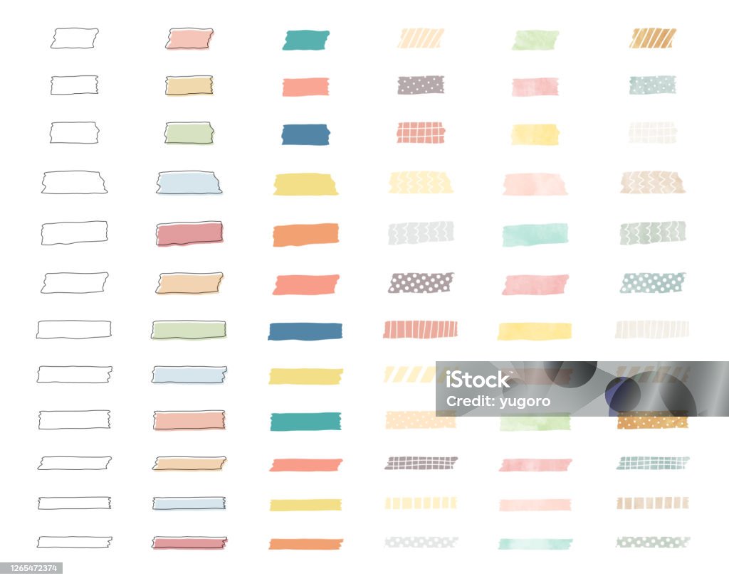 Set Of Illustrations Of Various Colors And Patterns Of Washi Tape Stock  Illustration - Download Image Now - iStock