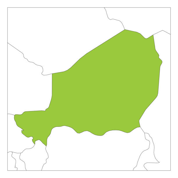 Map of Niger green highlighted with neighbor countries Map of Niger green highlighted with neighbor countries. niger state stock illustrations