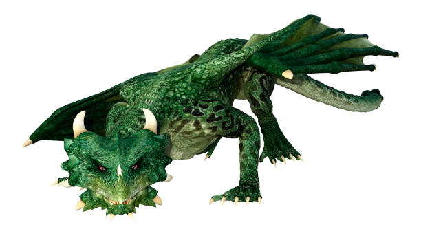 istock 3D illustration fantasy dragon on white 1265483242