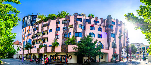 famous Hundertwasser House in Magdeburg - Germany Magdeburg, Germany - June 16: famous Arthouse of the Architect Friedensreich Hundertwasser called "gruene Zitadelle" in Magdeburg on June 16, 2020 hundertwasser house stock pictures, royalty-free photos & images