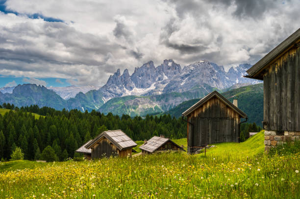 istock Mount Catinaccio view, Dolomites, Italy 1265498755