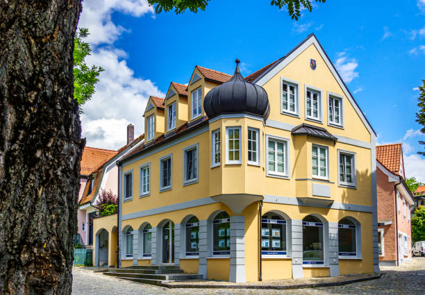 Dachau, Germany - June 25: historic buildings at the famous old town of Dachau on June 25, 2020