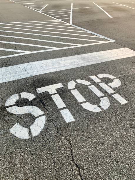 istock Parking Lot Markings and Stop 1265517186