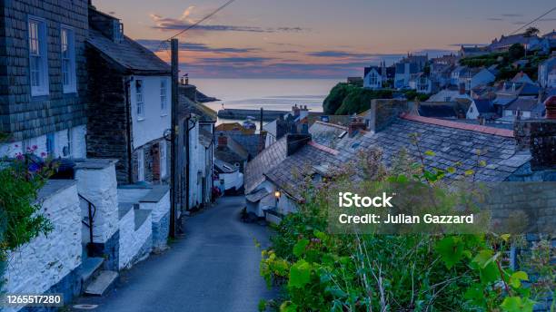 Sunset Over The Rooftops Of Port Isaac On The North Coast Of Cornwall Uk Stock Photo - Download Image Now