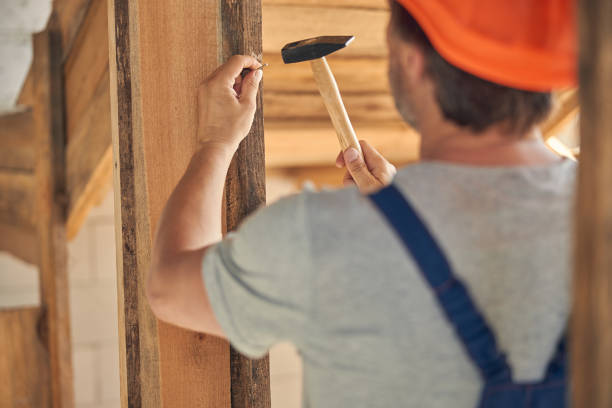 istock Skilled Caucasian carpenter working inside a house 1265517815