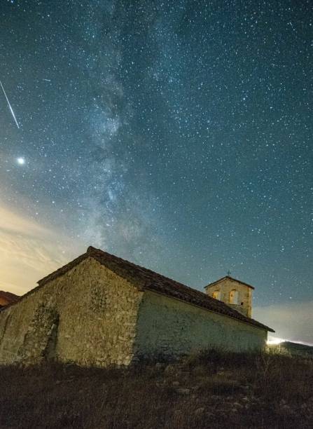 istock Milky way with a falling star over the hermitage 1265537498