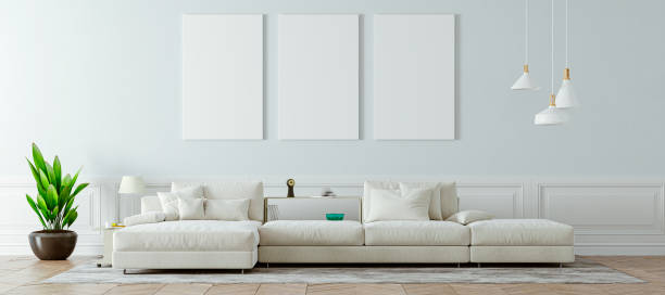 istock 3d render of beautiful clean interior with sofa 1265542325