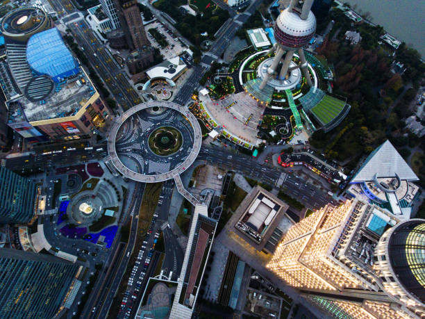 istock Shanghai night aerial view 1265544783
