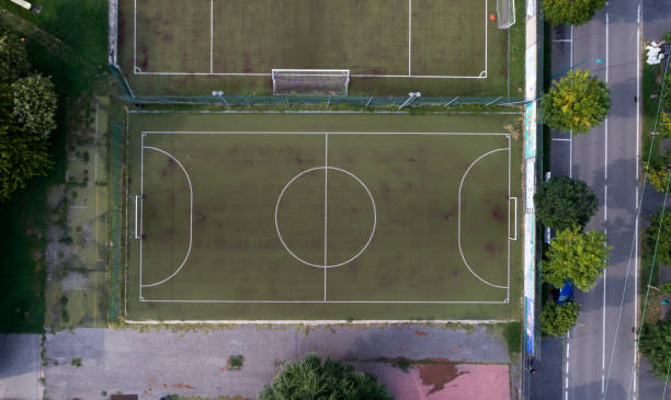 istock Football field top view photo 1265546314