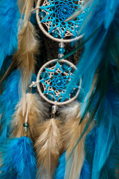 istock Handmade dream catcher with feathers threads and beads rope hanging 1265548964
