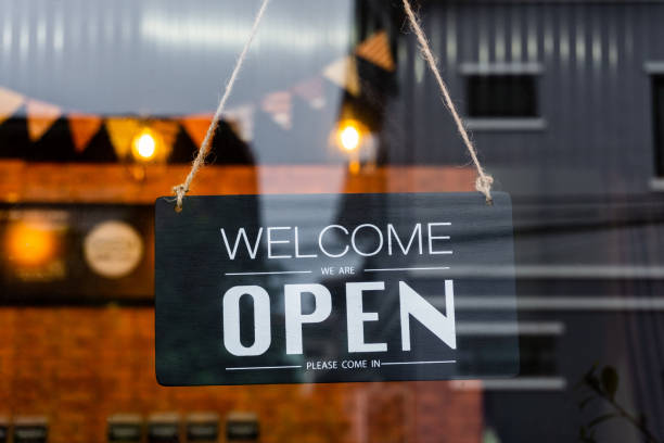 istock Text on vintage black sign 