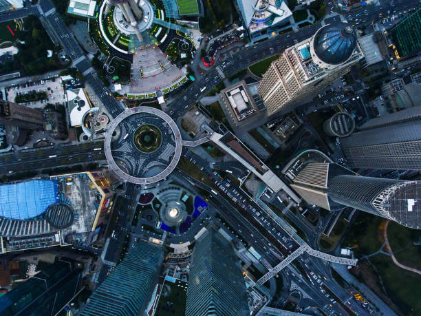 istock Shanghai night aerial view 1265550309