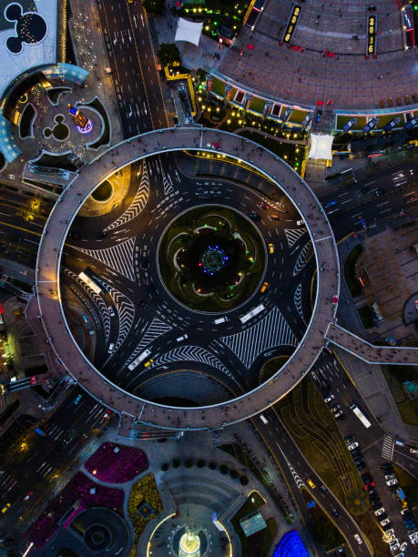 istock Shanghai night aerial view 1265550343