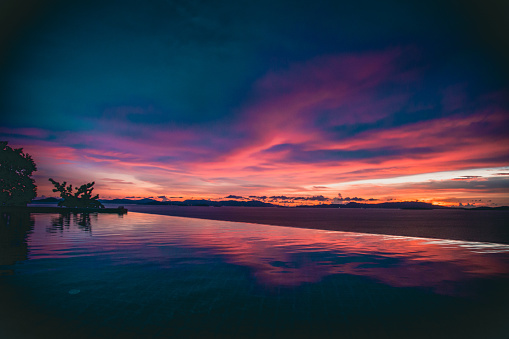 Sunset view in Koh Yao Yai, island in the Andaman Sea between Phuket and Krabi Thailand. High quality photo