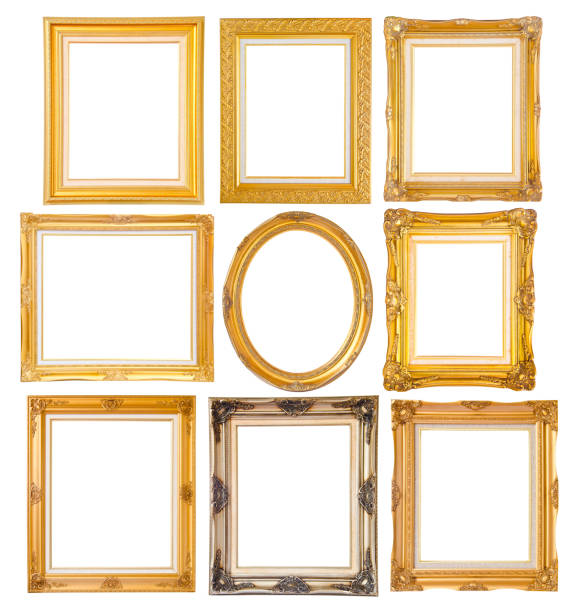 istock Set of antique gold frame isolated on white 1265555176