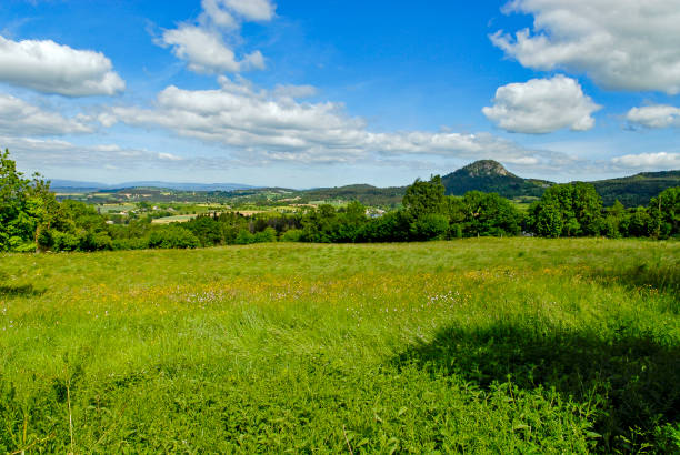 Spring landscape in the Auvergne mountains