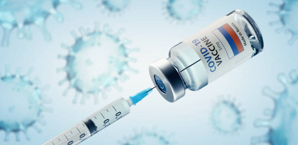 российское изображение короновирусной вакцины covid-19 - russian shot стоковые фото и изображения