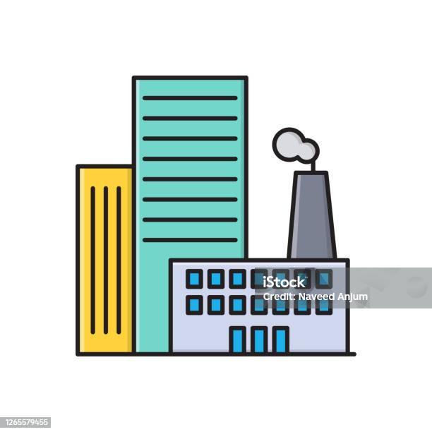 Factory Stock Drawing Factory Stock Illustration - Download Image Now - Business ...