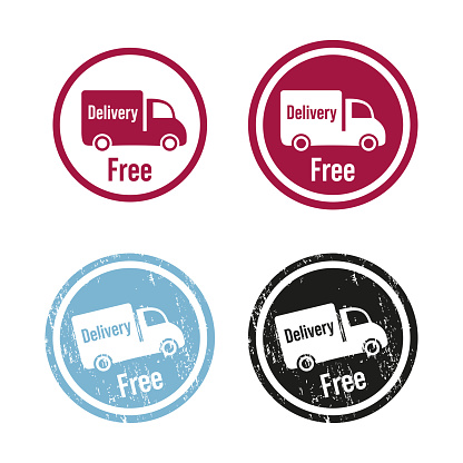 Delivery truck icon. Transportation service. Shipping. Stamp.