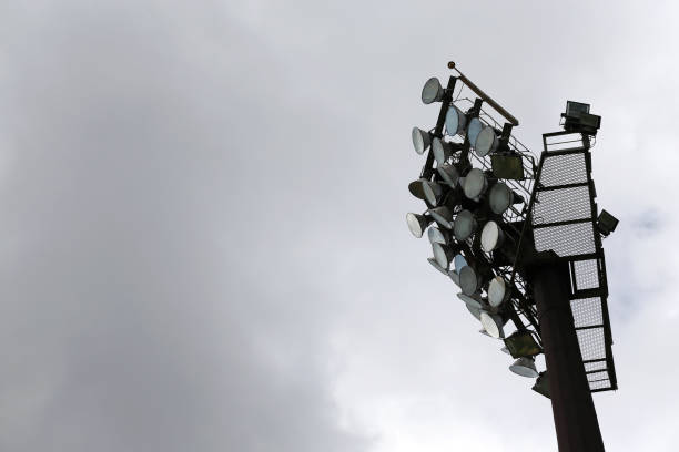 istock Stadium Flood light and an overcast sky 1265588242