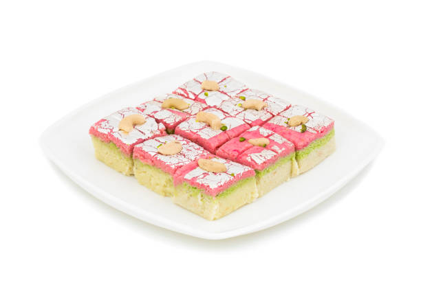 istock Indian Sweet Dryfruit Barfi on White Background 1265594471