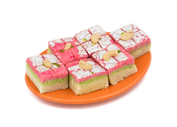 istock Indian Sweet Dryfruit Barfi on White Background 1265594583