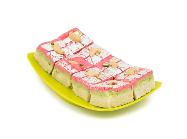 istock Indian Sweet Dryfruit Barfi on White Background 1265596578