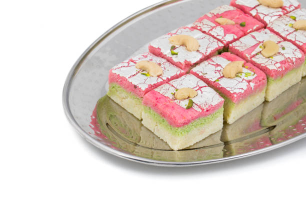 istock Indian Sweet Dryfruit Barfi on White Background 1265598088