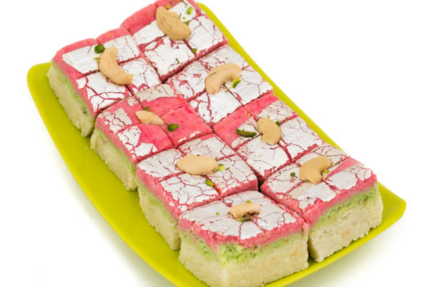 istock Indian Sweet Dryfruit Barfi on White Background 1265598222