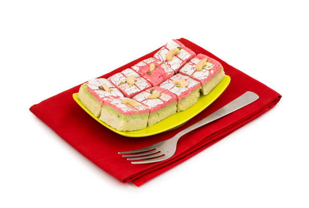 istock Indian Sweet Dryfruit Barfi on White Background 1265599335