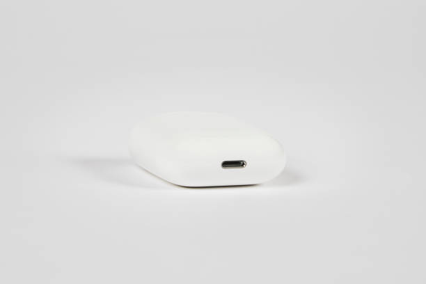 istock Earphones charging case on white background 1265599787