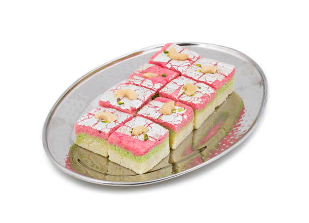 istock Indian Sweet Dryfruit Barfi on White Background 1265599831