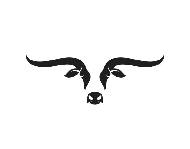 Texas longhorn bull Vector illustration (EPS) texas longhorns stock illustrations