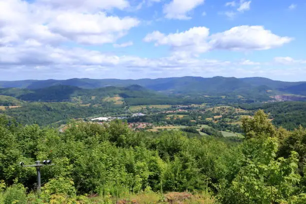 Beautiful view over the village Annweiler at Trifels, Germany