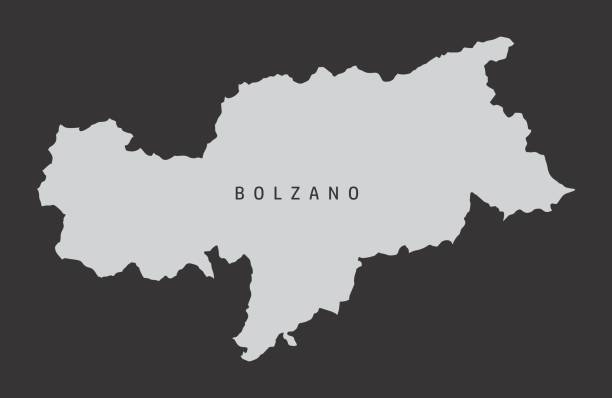 illustrazioni stock, clip art, cartoni animati e icone di tendenza di mappa della provincia di bolzano - trentino alto adige