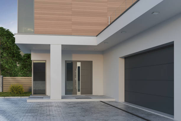 istock Entrance to a modern house, 3d illustration 1265612268