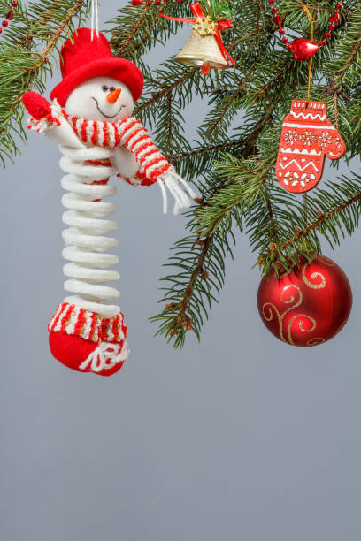 istock Branches of fir tree with Christmas ornament 1265612375