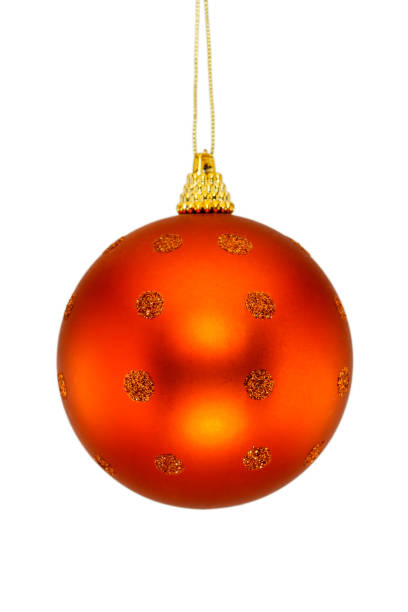 istock Orange Christmas ball isolated on white background 1265615248
