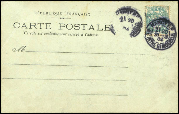 vintage pocztówka wysłana z nancy, francja na początku 1900 roku, bardzo dobre tło dla każdego wykorzystania historycznej komunikacji pocztówki. - 3693 zdjęcia i obrazy z banku zdjęć